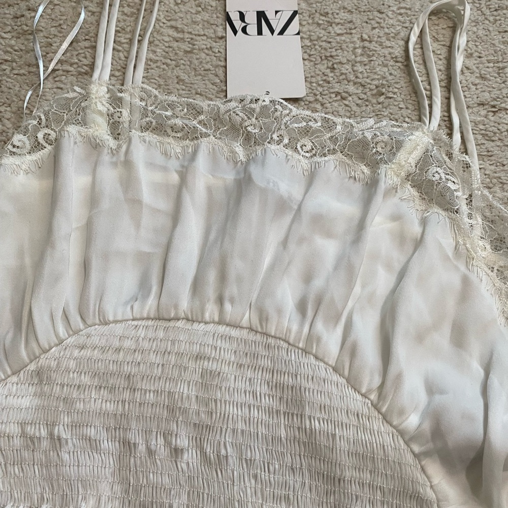 ZARA White Cropped Camisole NWT Size S - Picture 6 of 8